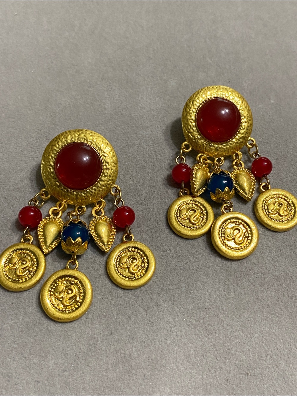 Gold Coin Tassel Earrings